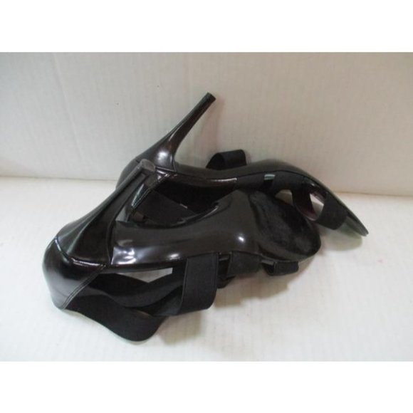 *Tahari Black Strappy Criss -Cross Open Toe Heels - Picture 6 of 8